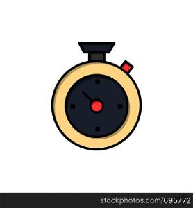 Compass, Timer, Time, Hotel Flat Color Icon. Vector icon banner Template