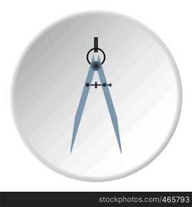 Compass tool icon in flat circle isolated on white vector illustration for web. Compass tool icon circle