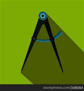 Compass tool icon in flat style on a green background. Compass tool icon, flat style