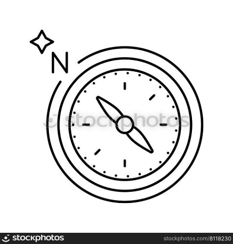 compass tool line icon vector. compass tool sign. isolated contour symbol black illustration. compass tool line icon vector illustration