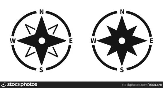 Compass vector icon on white background.