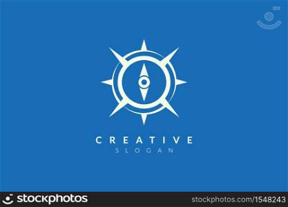 Compass vector illustration design. Minimalist and simple logo, flat style, modern icon and symbol