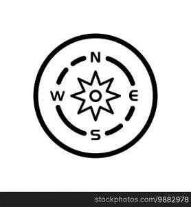 Compass. Weather outline icon in a circle. Isolated vector illustration