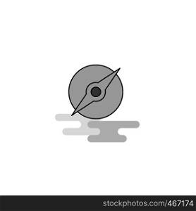 Compass Web Icon. Flat Line Filled Gray Icon Vector