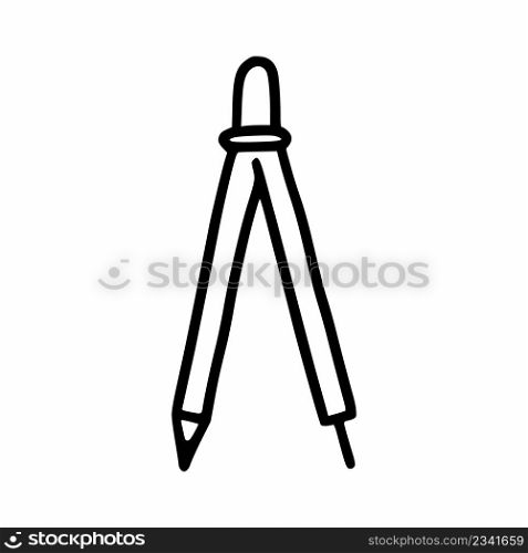 Compasses for drawing drawings. Vector doodle illustration.
