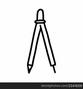 Compasses for drawing drawings. Vector doodle illustration.
