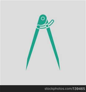 Compasses  icon. Gray background with green. Vector illustration.