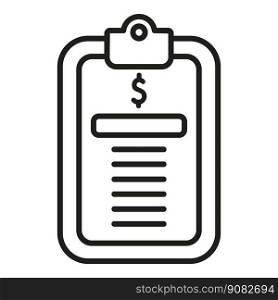 Compensation board icon outline vector. Bank pay. Reward support. Compensation board icon outline vector. Bank pay
