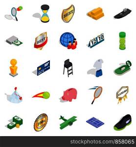 Compensation icons set. Isometric set of 25 compensation vector icons for web isolated on white background. Compensation icons set, isometric style