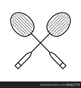 competition badminton line icon vector. competition badminton sign. isolated contour symbol black illustration. competition badminton line icon vector illustration