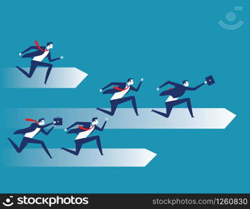Competition, Business people race, Concept business team vector illustration, Flat character design style.