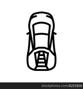 competition car top view line icon vector. competition car top view sign. isolated contour symbol black illustration. competition car top view line icon vector illustration
