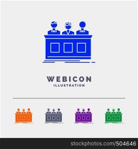competition, contest, expert, judge, jury 5 Color Glyph Web Icon Template isolated on white. Vector illustration. Vector EPS10 Abstract Template background