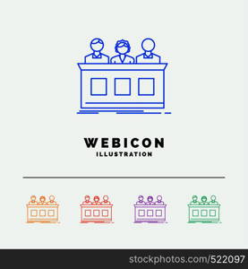 competition, contest, expert, judge, jury 5 Color Line Web Icon Template isolated on white. Vector illustration. Vector EPS10 Abstract Template background