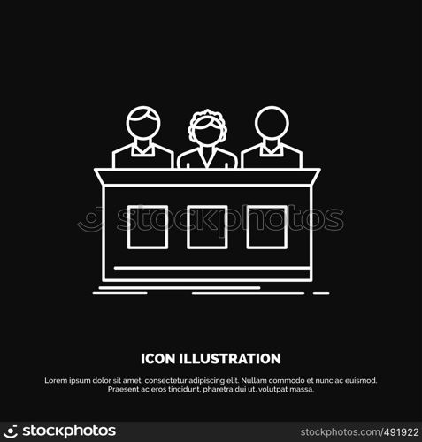 competition, contest, expert, judge, jury Icon. Line vector symbol for UI and UX, website or mobile application. Vector EPS10 Abstract Template background