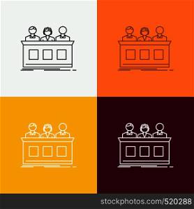 competition, contest, expert, judge, jury Icon Over Various Background. Line style design, designed for web and app. Eps 10 vector illustration. Vector EPS10 Abstract Template background