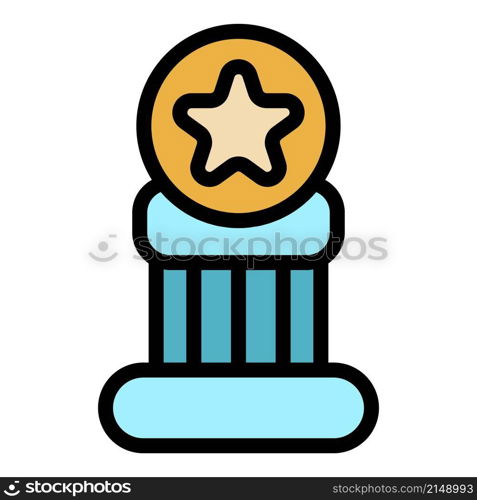 Competition cup icon. Outline competition cup vector icon color flat isolated. Competition cup icon color outline vector