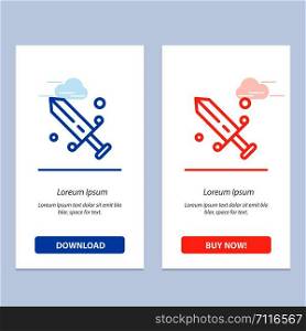 Competition, Fencing, Mask, Olympic Blue and Red Download and Buy Now web Widget Card Template