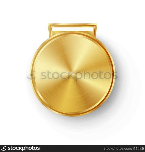 Competition Games Golden Medal Template Vector. Realistic Circle Geometric Badge. Technology Perforated Metal Texture. Gold. Sport Ceremony Design Concept Illustration. Silver Button Medal Blank.. Competition Games Golden Medal Template Vector. Realistic Circle Geometric Badge. Technology Perforated Metal Texture. Gold. Sport Ceremony Design Concept Illustration. Silver Button Medal