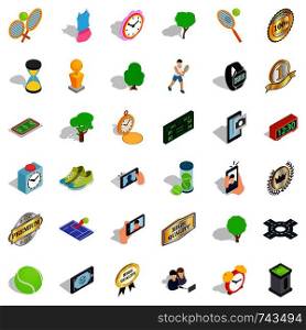 Competition icons set. Isometric style of 36 competition vector icons for web isolated on white background. Competition icons set, isometric style