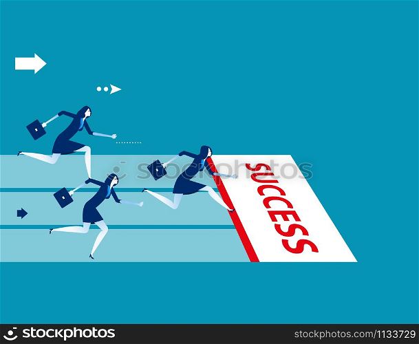 Competition of business team. Concept business vector illustration.