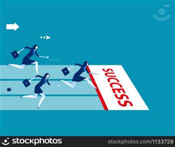 Competition of business team. Concept business vector illustration.