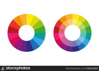 Complementary color wheel flat vector icon for apps and websites. Vector illustration. EPS 10.. Complementary color wheel flat vector icon for apps and websites. Vector illustration.