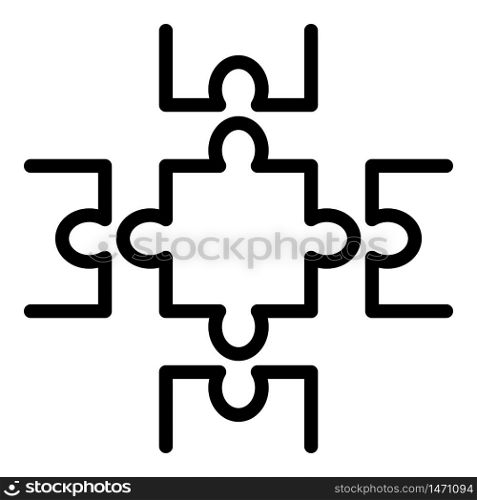 Complete puzzle icon. Outline complete puzzle vector icon for web design isolated on white background. Complete puzzle icon, outline style