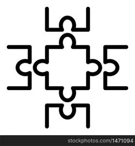 Complete puzzle icon. Outline complete puzzle vector icon for web design isolated on white background. Complete puzzle icon, outline style