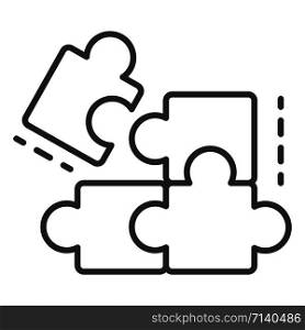 Complete puzzle solution icon. Outline complete puzzle solution vector icon for web design isolated on white background. Complete puzzle solution icon, outline style