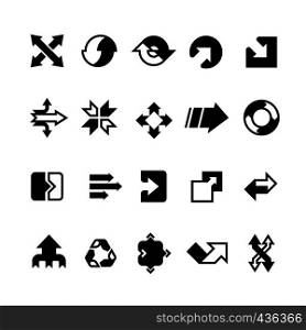 Complex business transition, transform arrows and paths vector icons. Business arrow transition interface collection illustration. Complex business transition, transform arrows and paths vector icons