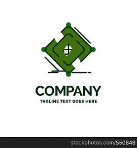 Complex, global, internet, net, web Flat Business Logo template. Creative Green Brand Name Design.