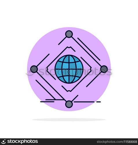 Complex, global, internet, net, web Flat Color Icon Vector