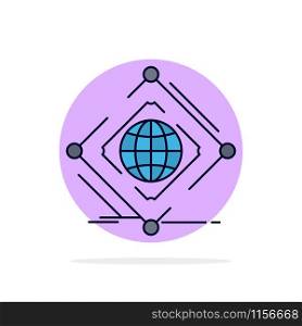 Complex, global, internet, net, web Flat Color Icon Vector