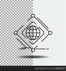 Complex, global, internet, net, web Line Icon on Transparent Background. Black Icon Vector Illustration. Vector EPS10 Abstract Template background