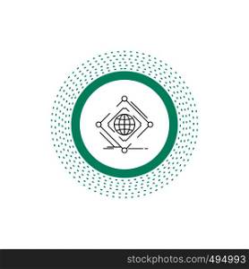 Complex, global, internet, net, web Line Icon. Vector isolated illustration. Vector EPS10 Abstract Template background