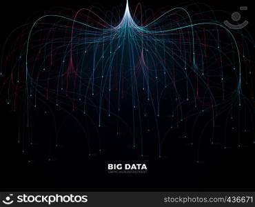 Complex information big data visualization. Abstract futuristic energy representation vector concept. Big data and binary code illustration. Complex information big data visualization. Abstract futuristic energy representation vector concept
