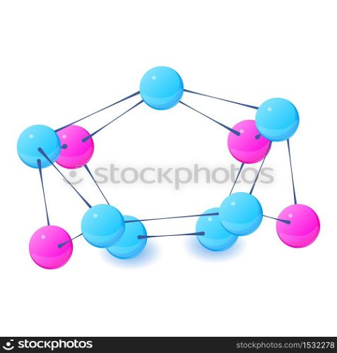 Complex molecule icon. Isometric illustration of complex molecule vector icon for web. Complex molecule icon, isometric style