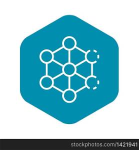 Complex molecule icon. Outline complex molecule vector icon for web design isolated on white background. Complex molecule icon, outline style