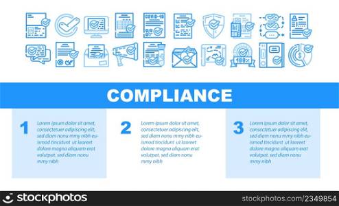 Compliance Quality Procedure Landing Web Page Header Banner Template Vector. Compliance Passport And Covid Certificate, Approval Conversation And Check List, Cv And Documentation Illustration. Compliance Quality Procedure Landing Header Vector