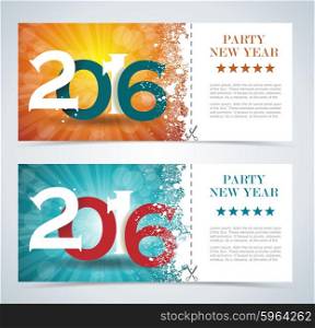 Complimentary ticket to a Christmas and New Year party, various vector design.