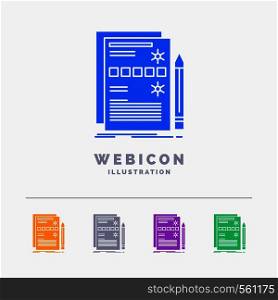 Component, data, design, hardware, system 5 Color Glyph Web Icon Template isolated on white. Vector illustration. Vector EPS10 Abstract Template background