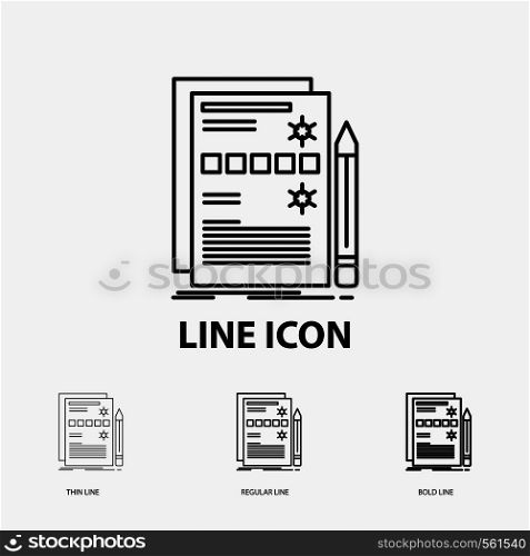 Component, data, design, hardware, system Icon in Thin, Regular and Bold Line Style. Vector illustration. Vector EPS10 Abstract Template background