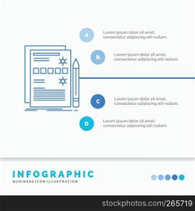 Component, data, design, hardware, system Infographics Template for Website and Presentation. Line Blue icon infographic style vector illustration