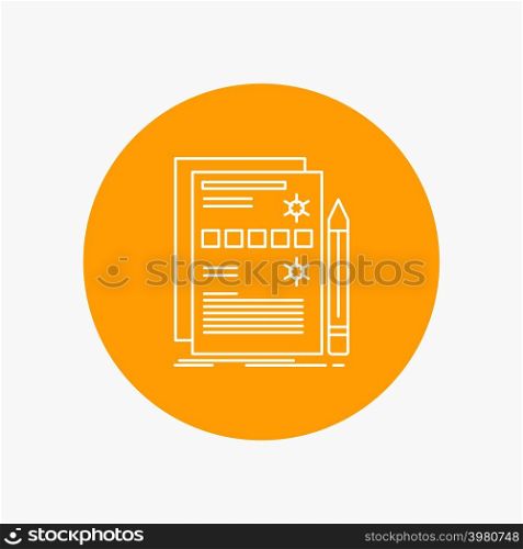 Component, data, design, hardware, system White Line Icon in Circle background. vector icon illustration