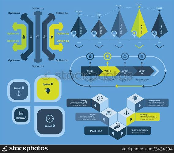 Components of business chart. Business data. Creative concept for infographic, various business templates, presentation, marketing. Can be used for topics like expenditure, development, earning