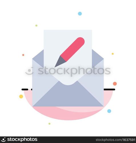 Compose, Edit, Email, Envelope, Mail Abstract Flat Color Icon Template