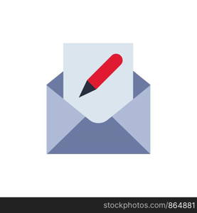 Compose, Edit, Email, Envelope, Mail Flat Color Icon. Vector icon banner Template