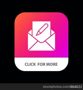 Compose, Edit, Email, Envelope, Mail Mobile App Button. Android and IOS Glyph Version