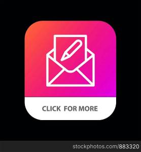 Compose, Edit, Email, Envelope, Mail Mobile App Button. Android and IOS Line Version
